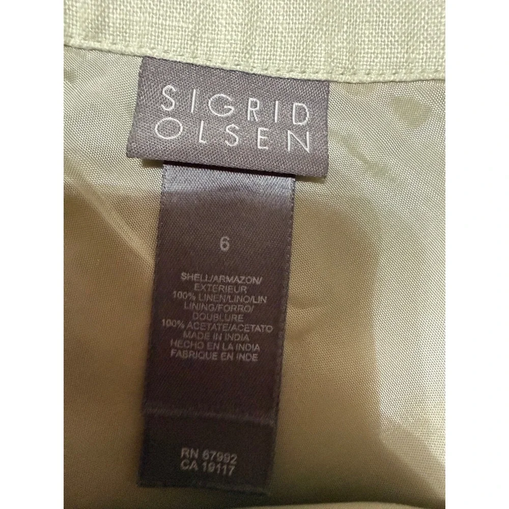 Sigrid Olsen Embroidered Linen A-Line Skirt Size 6 Boho Cottagecore‎